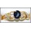 Natural 18K Yellow Gold Diamond Solitaire Blue Sapphire Ring [RS0182]