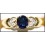 Solitaire Natural Diamond 18K Yellow Gold Blue Sapphire Ring [RS0189]