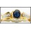 Diamond Natural Solitaire Blue Sapphire 18K Yellow Gold Ring [RS0194]