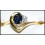 Natural Diamond Solitaire 18K Yellow Gold Blue Sapphire Ring [RS0204]