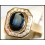 Diamond Genuine Cocktail 18K Yellow Gold Blue Sapphire Ring [RB0029]