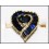 Diamond Genuine Blue Sapphire 18K Yellow Gold Heart Ring [RF0023]