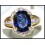 18K Yellow Gold Cocktail Gorgeous Diamond Blue Sapphire Ring [RS0148]