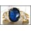 Cocktail Gorgeous Blue Sapphire Diamond 18K Yellow Gold Ring [RS0155]