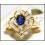 Stunning Gemstone Diamond 18K Yellow Gold Blue Sapphire Ring [RB0017]