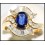 Blue Sapphire Genuine Gemstone 18K Yellow Gold Diamond Ring [RB0018]