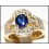 Diamond 18K Yellow Gold Natural Blue Sapphire Ring Gemstone [RF0016]