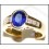 Diamond Natural Gemstone Blue Sapphire Ring 18K Yellow Gold [RS0160]