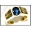 Oval Blue Sapphire Gemstone Solitaire 18K Yellow Gold Ring [RS0054]