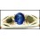 18K Yellow Gold Solitaire Blue Oval Sapphire Gemstone Ring [RS0178]