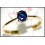Blue Sapphire 18K Yellow Gold Oval Solitaire Gemstone Ring [RS0209]