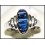 Blue Sapphire Natural 18K White Gold Diamond Ring Gemstone [RQ0039]