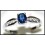Solitaire 18K White Gold Diamond Estate Blue Sapphire Ring [R0129]