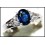 18K White Gold Solitaire Estate Diamond Blue Sapphire Ring [RS0013]