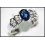 Stunning Solitaire Blue Sapphire Diamond Ring 18K White Gold [RS0029]