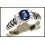 Solitaire Diamond Gorgeous 18K White Gold Blue Sapphire Ring [RS0041]