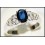 Diamond Solitaire Blue Sapphire Gorgeous 18K White Gold Ring [RS0085]