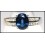 Diamond Solitaire Natural 18K White Gold Blue Sapphire Ring [RS0095]