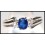Diamond Genuine Blue Sapphire Solitaire 18K White Gold Ring [RS0100]