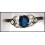 Diamond Solitaire Genuine 18K White Gold Blue Sapphire Ring [RS0103]