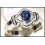 Blue Sapphire Diamond Genuine Solitaire 18K White Gold Ring [RS0127]