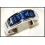 Gorgeous Baguette Blue Sapphire Diamond Ring 18K White Gold [RQ0002]