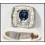 Estate 18K White Gold Cocktail Diamond Blue Sapphire Ring [R0008]