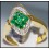 Diamond Gorgeous Gemstone 18K Yellow Gold Emerald Ring [R0005]