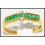 Emerald Genuine Gemstone 18K Yellow Gold Diamond Ring [R0030]