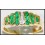 Genuine 18K Yellow Gold Gemstone Diamond Emerald Ring [R0084]