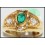 Solitaire 18K Yellow Gold Emerald Genuine Diamond Ring [R0069]