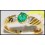 Diamond Genuine 18K Yellow Gold Emerald Solitaire Ring [R0102]