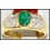 Stunning 18K Yellow Gold Diamond Emerald Solitaire Ring [R0109]