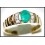 18K Yellow Gold Exclusive Diamond Solitaire Emerald Ring [RS0021]