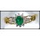 Gorgeous Emerald Diamond Solitaire 18K Yellow Gold Ring [RS0046]