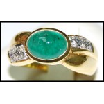Emerald Solitaire Exclusive 18K Yellow Gold Diamond Ring [RS0161]