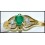 Emerald Solitaire Stunning Diamond Ring 18K Yellow Gold [RS0168]