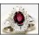 18K White Gold Ruby and Diamond Gemstone Ring [R137]