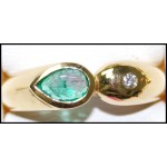 Diamond 18K Yellow Gold Exclusive Solitaire Emerald Ring [RS0198]