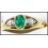 Genuine Diamond Emerald 18K Yellow Gold Solitaire Ring [RS0202]