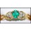 Solitaire 18K Yellow Gold Emerald Genuine Diamond Ring [RS0203]