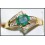 18K Yellow Gold Diamond Natural Solitaire Emerald Ring [RS0208]