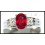 Diamond Gemstone 18K White Gold Solitaire Ruby Ring [RS0030]
