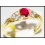 14K Yellow Gold Solitaire Genuine Ruby Diamond Ring [RR063]