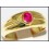 14K Yellow Gold Stunning Gemstone Solitaire Ruby Ring [RR051]