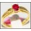 14K Yellow Gold Genuine Ruby Gemstone Solitaire Ring [RR058]