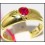Gorgeous 14K Yellow Gold Gemstone Ruby Solitaire Ring [RR059]