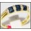 Diamond 14K Yellow Gold Gorgeous Gemstone Blue Sapphire Ring [RR034]