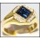 Gemstone Diamond Estate Blue Sapphire Ring 14K Yellow Gold [RR043]