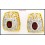 Gemstone 18K Yellow Gold Diamond Estate Ruby Earrings [E0054]
